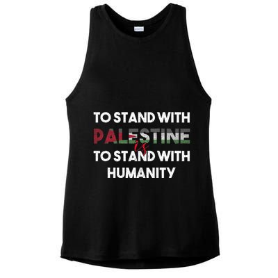To Stand With Palestine Is To Stand With Humanity Ladies PosiCharge Tri-Blend Wicking Tank