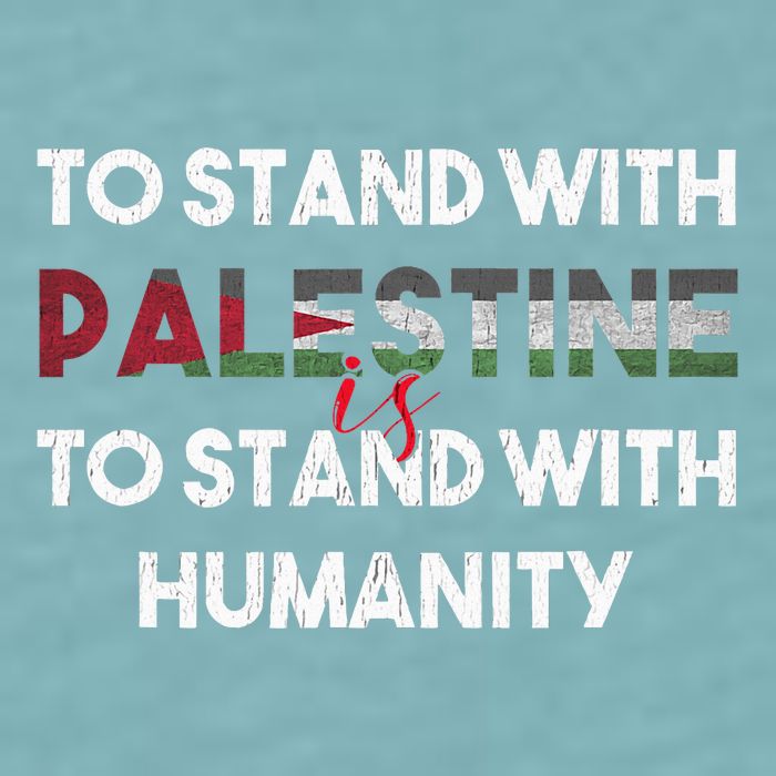 To Stand With Palestine Is To Stand With Humanity Sueded Cloud Jersey T-Shirt