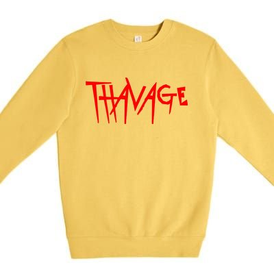 Thavage Savage Workout Gym Bodybuilding Premium Crewneck Sweatshirt