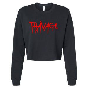 Thavage Savage Workout Gym Bodybuilding Cropped Pullover Crew