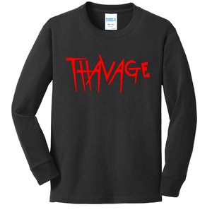 Thavage Savage Workout Gym Bodybuilding Kids Long Sleeve Shirt