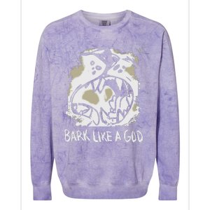 The Shy Wolf Bark Like A God Colorblast Crewneck Sweatshirt