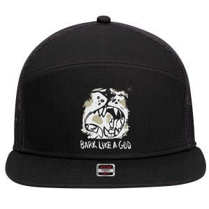 The Shy Wolf Bark Like A God 7 Panel Mesh Trucker Snapback Hat