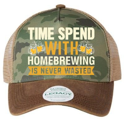 Time Spend With Homebrewing Is Never Wasted Alcoholic Gift Legacy Tie Dye Trucker Hat