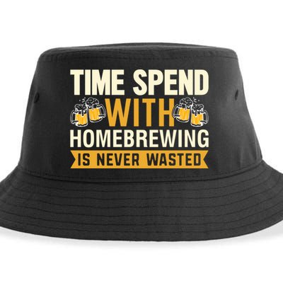 Time Spend With Homebrewing Is Never Wasted Alcoholic Gift Sustainable Bucket Hat