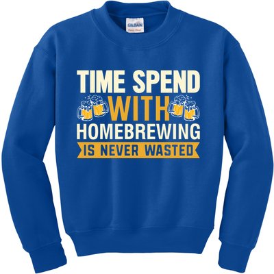 Time Spend With Homebrewing Is Never Wasted Alcoholic Gift Kids Sweatshirt