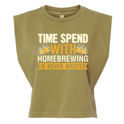 Time Spend With Homebrewing Is Never Wasted Alcoholic Gift Garment-Dyed Women's Muscle Tee