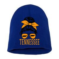 Tennessee State Women Tennessee Game Day Messy Bun Tn Short Acrylic Beanie