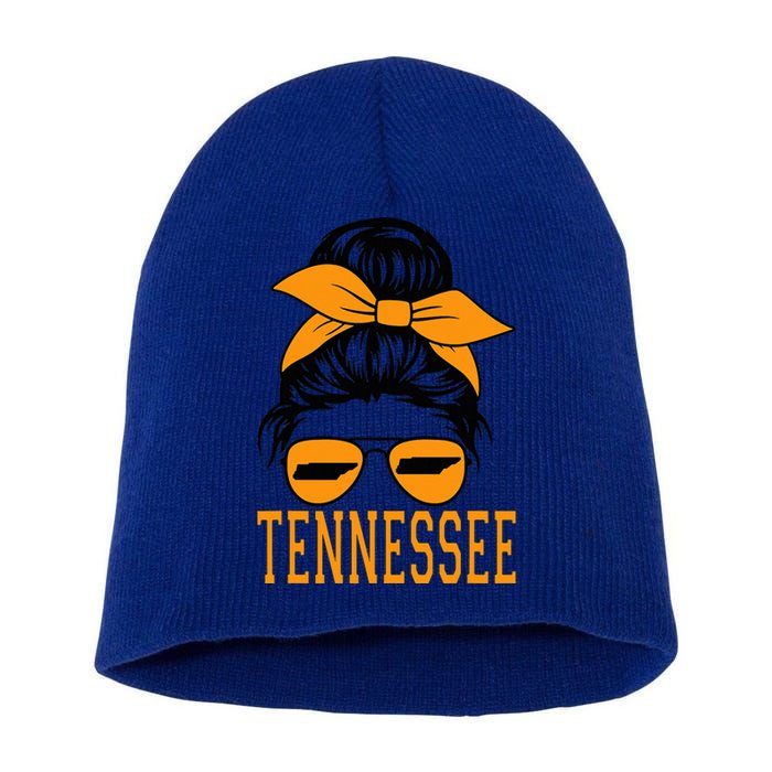 Tennessee State Women Tennessee Game Day Messy Bun Tn Short Acrylic Beanie