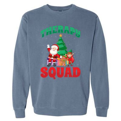 Therapy Squad Xmas Santa Slp Speech Pathologists Christmas Gift Garment-Dyed Sweatshirt