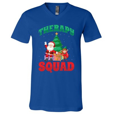 Therapy Squad Xmas Santa Slp Speech Pathologists Christmas Gift V-Neck T-Shirt