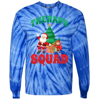 Therapy Squad Xmas Santa Slp Speech Pathologists Christmas Gift Tie-Dye Long Sleeve Shirt