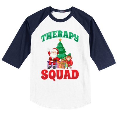 Therapy Squad Xmas Santa Slp Speech Pathologists Christmas Gift Baseball Sleeve Shirt