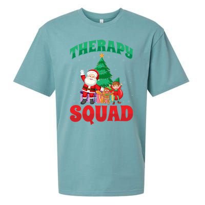 Therapy Squad Xmas Santa Slp Speech Pathologists Christmas Gift Sueded Cloud Jersey T-Shirt