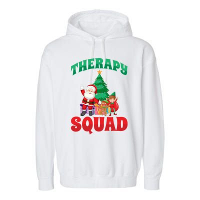 Therapy Squad Xmas Santa Slp Speech Pathologists Christmas Gift Garment-Dyed Fleece Hoodie