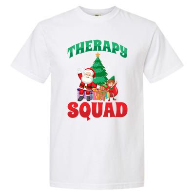 Therapy Squad Xmas Santa Slp Speech Pathologists Christmas Gift Garment-Dyed Heavyweight T-Shirt