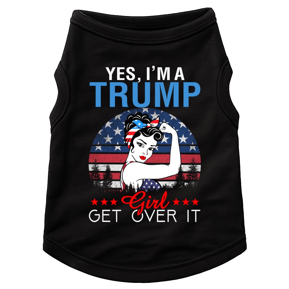 Trump Supporter Yes IM A Trump Get Over It Vintage Gift Doggie Tank