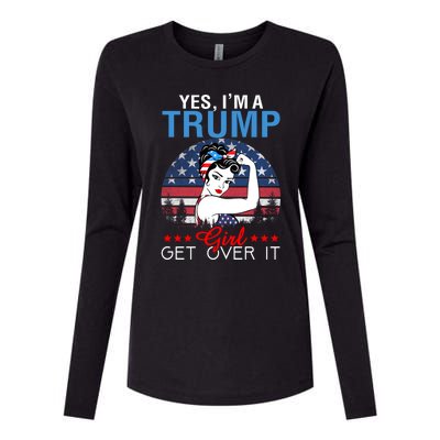 Trump Supporter Yes IM A Trump Get Over It Vintage Gift Womens Cotton Relaxed Long Sleeve T-Shirt