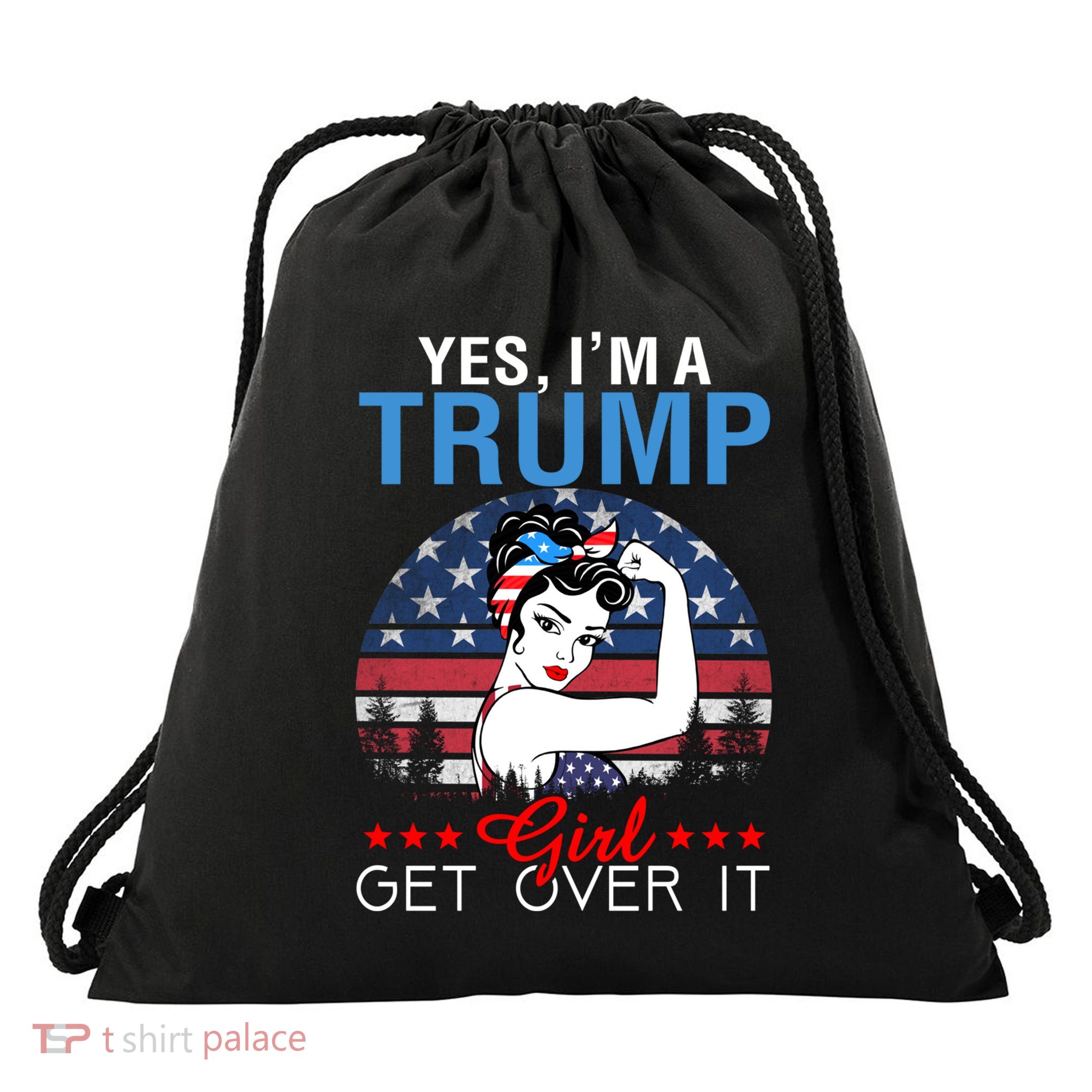 Trump Supporter Yes IM A Trump Get Over It Vintage Gift Drawstring Bag