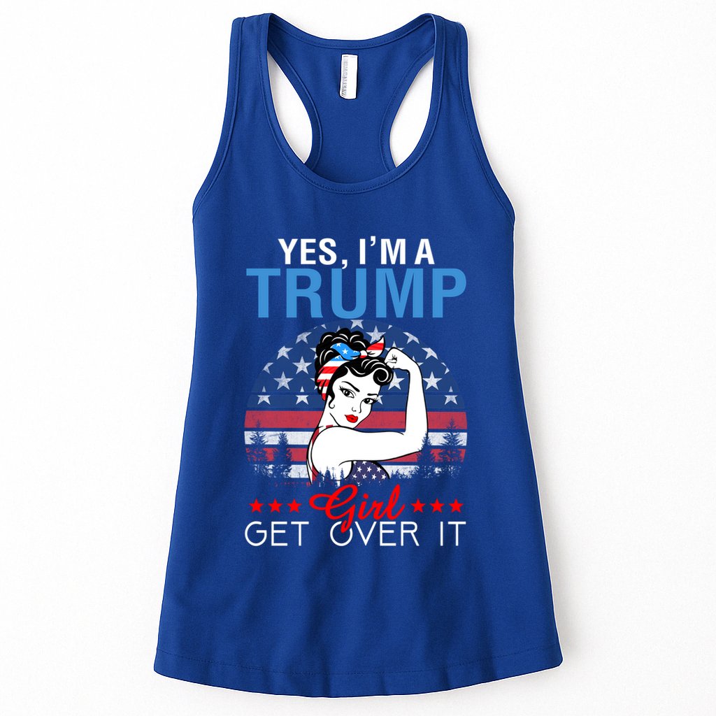 Trump Supporter Yes IM A Trump Get Over It Vintage Gift Womens Tank Top