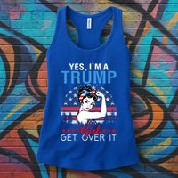 Trump Supporter Yes IM A Trump Get Over It Vintage Gift Womens Tank Top