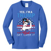 Trump Supporter Yes IM A Trump Get Over It Vintage Gift Kids Long Sleeve Shirt