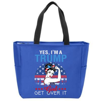Trump Supporter Yes IM A Trump Get Over It Vintage Gift Zip Tote Bag