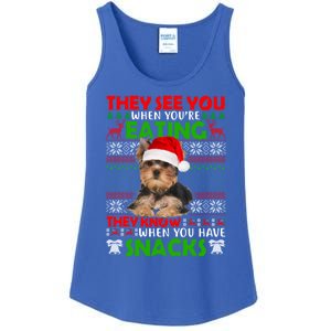 They See You When You're Eating Yorkshire Terrier Ugly Xmas Cool Gift Ladies Essential Tank