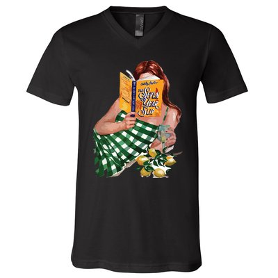 The Seven Year Slip By Ashley Poston Book V-Neck T-Shirt