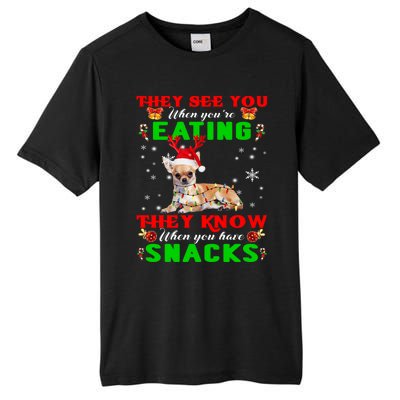 They See You Eating Christmas Reindeer Santa Chihuahua Gift Tall Fusion ChromaSoft Performance T-Shirt