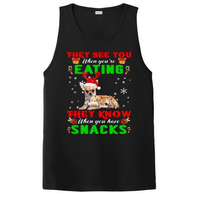 They See You Eating Christmas Reindeer Santa Chihuahua Gift PosiCharge Competitor Tank