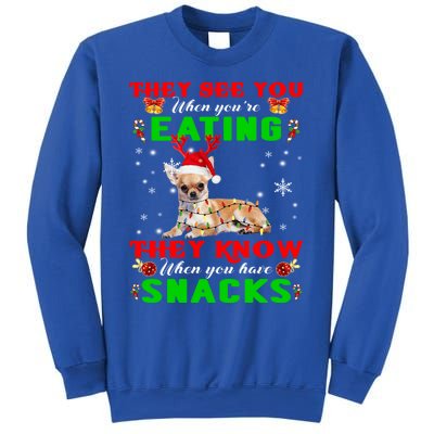 They See You Eating Christmas Reindeer Santa Chihuahua Gift Sweatshirt