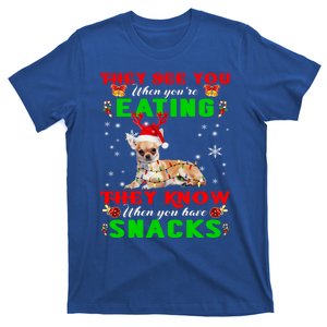 They See You Eating Christmas Reindeer Santa Chihuahua Gift T-Shirt