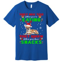 They See You Eating Christmas Reindeer Santa Chihuahua Gift Premium T-Shirt