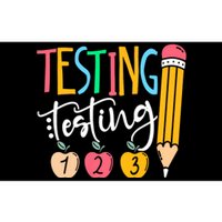 Testing Testing 123 Cute Rock The Test Day Teacher Student Bumper Sticker