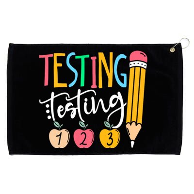 Testing Testing 123 Cute Rock The Test Day Teacher Student Grommeted Golf Towel