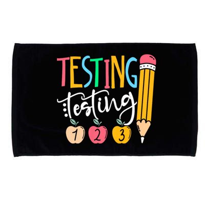 Testing Testing 123 Cute Rock The Test Day Teacher Student Microfiber Hand Towel