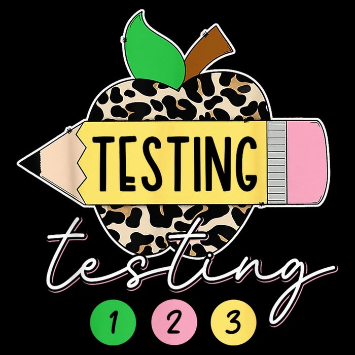 Testing Testing 123 Leopard Test Day For Teachers Students Button