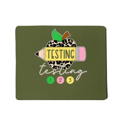Testing Testing 123 Leopard Test Day For Teachers Students Mousepad