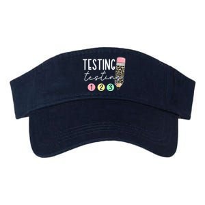 Testing Testing 123 Cute Test Day Teachers Students Valucap Bio-Washed Visor