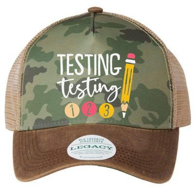 Testing Testing 123 Cute Test Day Legacy Tie Dye Trucker Hat