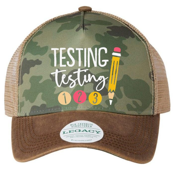 Testing Testing 123 Cute Test Day Legacy Tie Dye Trucker Hat