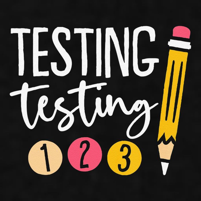 Testing Testing 123 Cute Test Day Ladies PosiCharge Tri-Blend Wicking Tank