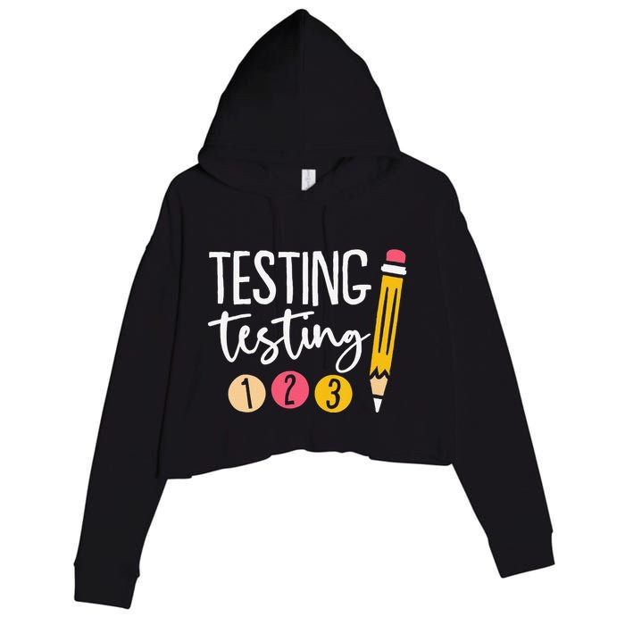Testing Testing 123 Cute Test Day Crop Fleece Hoodie