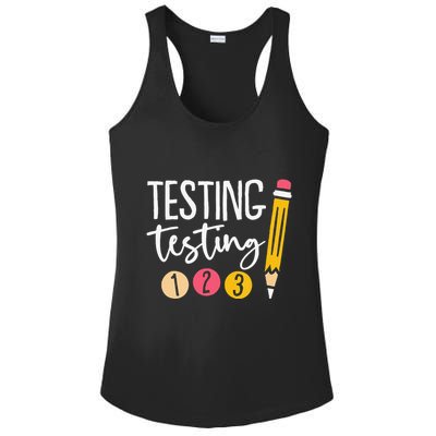 Testing Testing 123 Cute Test Day Ladies PosiCharge Competitor Racerback Tank