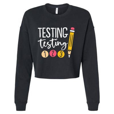 Testing Testing 123 Cute Test Day Cropped Pullover Crew