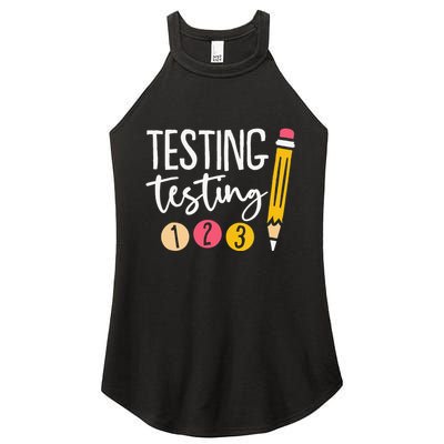 Testing Testing 123 Cute Test Day Women's Perfect Tri Rocker Tank