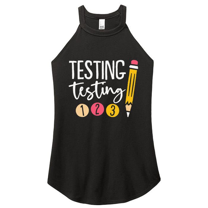 Testing Testing 123 Cute Test Day Women's Perfect Tri Rocker Tank