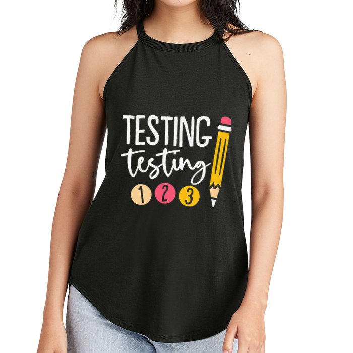 Testing Testing 123 Cute Test Day Women's Perfect Tri Rocker Tank