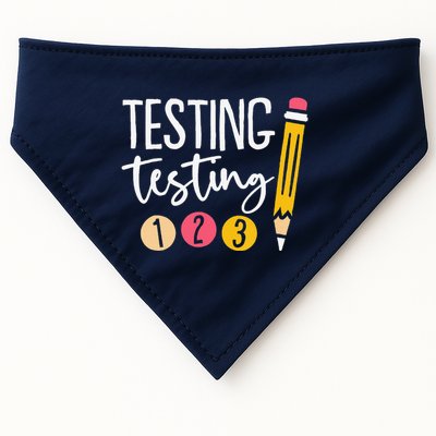 Testing Testing 123 Cute Test Day USA-Made Doggie Bandana